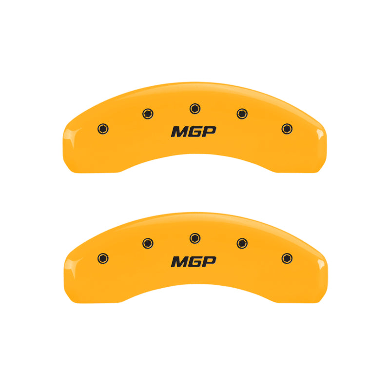 MGP 4 Caliper Covers Engraved Front & Rear MGP Yellow Finish Black Char 2004 GMC Savana 1500