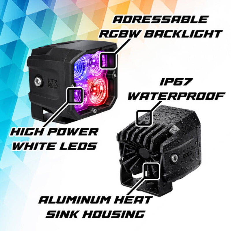 XKGlow RGBW Addressable Cube Light - Spot Beam