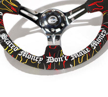 Load image into Gallery viewer, NRG Reinforced Steering Wheel R Litteral Sig 3in Deep/5mm Chrm Spk - Blk Alc w/ Red Stitch