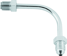 Load image into Gallery viewer, Twin Power Chrome Brake Fitting Male 3/8-24 Inverted Flare to AN-3 Male 90 Degree Adaptor Tube Long