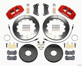 Wilwood Dynapro 6 Front Hat Kit 12.88in Red 2005-Up Mazda 3 w/ Lines