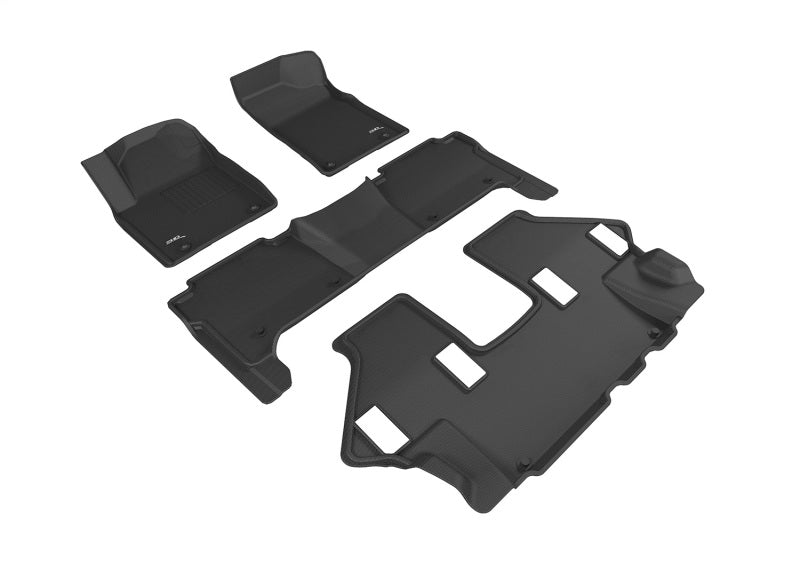 3D MAXpider 2017-2020 Nissan Armada Kagu 1st & 2nd & 3rd Row Floormats - Black