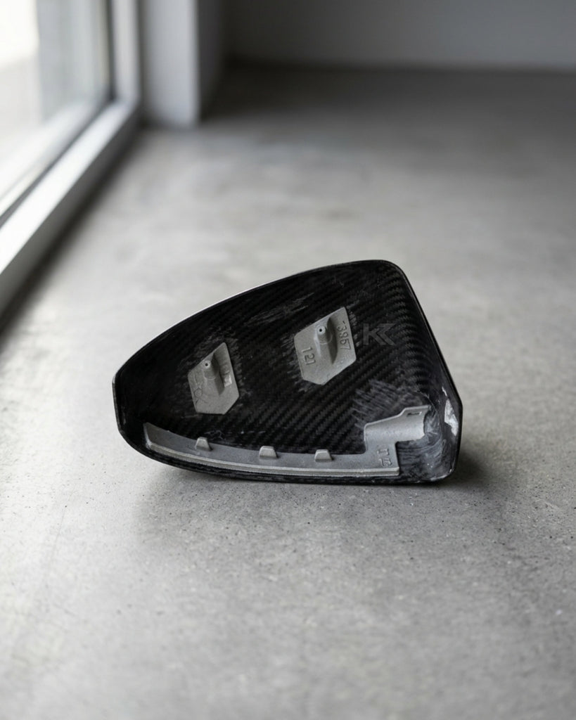 2019–2023 Audi R8 V10 Coupe Mirror Covers – Prepreg Dry Carbon Fiber
