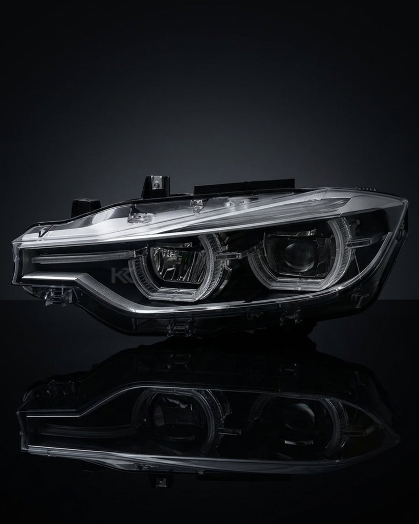 BMW 3 Series F30 LED Headlight Assembly with Triple-Color DRL (Amber / White / Yellow) & High / Low Beam 2012 - 2018