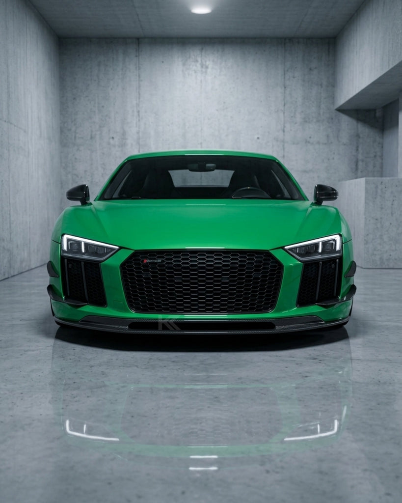 2016–2018 Audi R8 V10 & V10 Plus Coupe V-Design Front Lip Spoiler – Dry Carbon Fiber