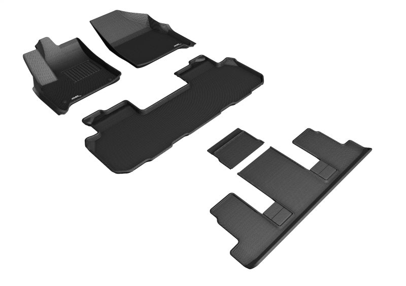 3D MAXpider 2018-2020 Chevrolet Traverse Kagu 1st & 2nd & 3rd Row Floormats - Black