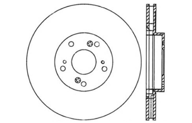 StopTech 02-06 Acura RSX Type S / 06-09 Honda Civic Si Slotted & Drilled Left Front Rotor