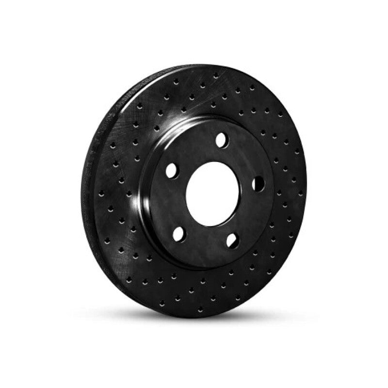 R1 87-90 Acura Legend Rear Right Drilled Black Brake Rotor
