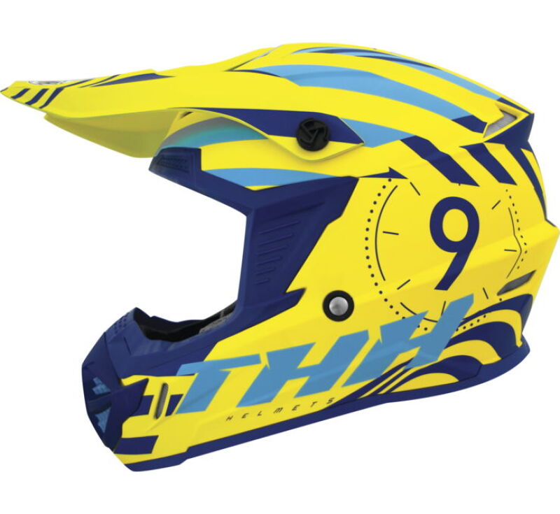 THH Helmets T730X Twister Yellow/Blue Youth - Medium