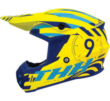 Load image into Gallery viewer, THH Helmets T730X Twister Yellow/Blue  Youth - Large