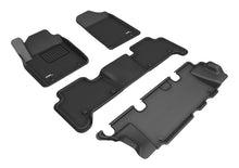 Load image into Gallery viewer, 3D MAXpider 2011-2020 Infiniti QX80/QX56 Kagu 1st &amp; 2nd &amp; 3rd Row Floormats - Black