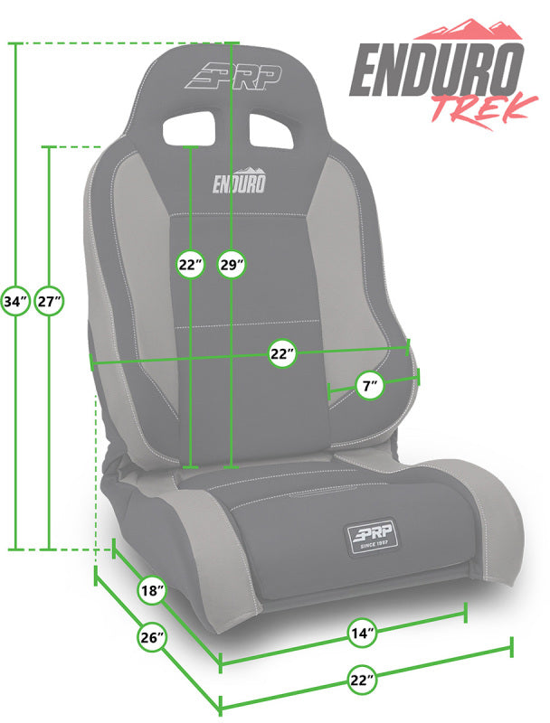 PRP 97-02 Jeep Wrangler TJ Enduro Elite Suspension Seat (Pair) - Trek Edition - Gray