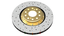 Load image into Gallery viewer, DBA 04-07 STi/2017 BRZ w/Perf. Pkg. 10 Hole Front Drilled/Slotted 5000 Series 2 Pc Rotor w/Gold Hat