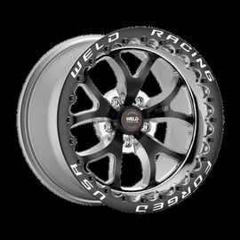 Weld S76 17x10 / 5x115mm BP / 6.7in. BS Black Wheel (High Pad) - Polished Single Beadlock MT