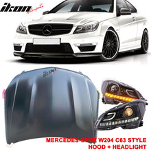 Load image into Gallery viewer, Fits 08-11 Mercedes W204 C-Class C63 Hood + Projector Headlight CF