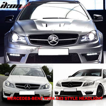 Load image into Gallery viewer, Fits 12-14 W204 C-Class Black Series CF Hood + Projector DRL Headlight