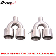Load image into Gallery viewer, Fits 12-14 Benz W204 C-Class CF Rear Diffuser + C63 Exhaust Tips