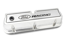 Load image into Gallery viewer, Ford Racing Logo Die-Cast Black Valve Covers Polished