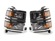 Load image into Gallery viewer, Raxiom 14-15 Chevrolet Silverado 1500 OE Style Headlights/ Chrome Trim- Black - Clear Lens