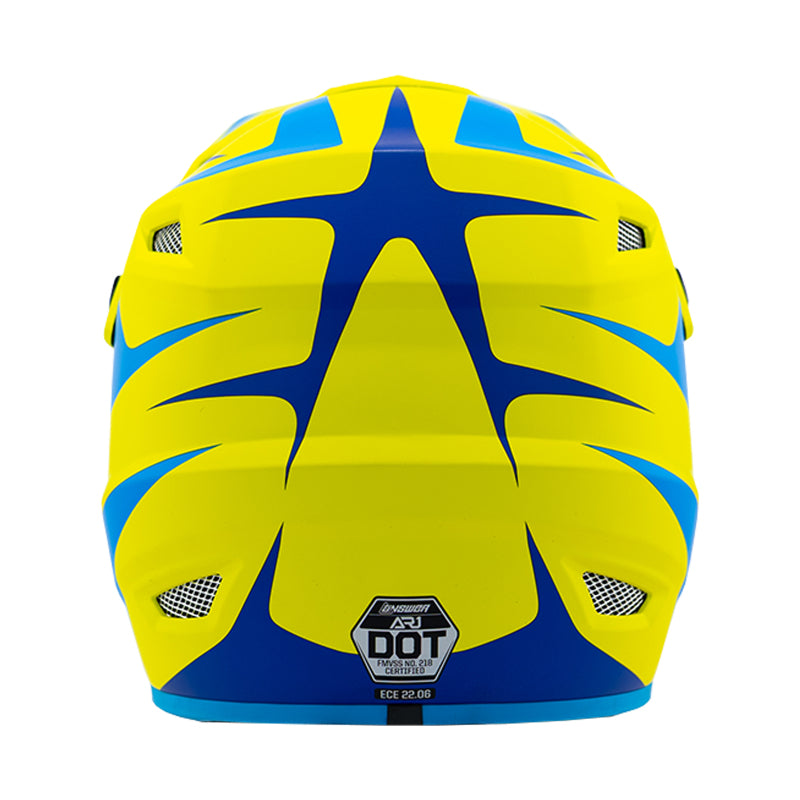 Answer 26 AR1 Mototown Helmet Matte Hyper Acid/Cyan/Dark Blue - Large
