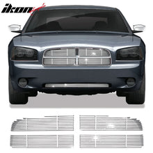 Load image into Gallery viewer, 2006-2010 Dodge Charger Chrome Front Bumper Grille Stainless Steel 4PC