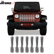 Load image into Gallery viewer, 2007-2013 Jeep Wrangler Bumper Upper Mesh Grill Insert Stainless Steel
