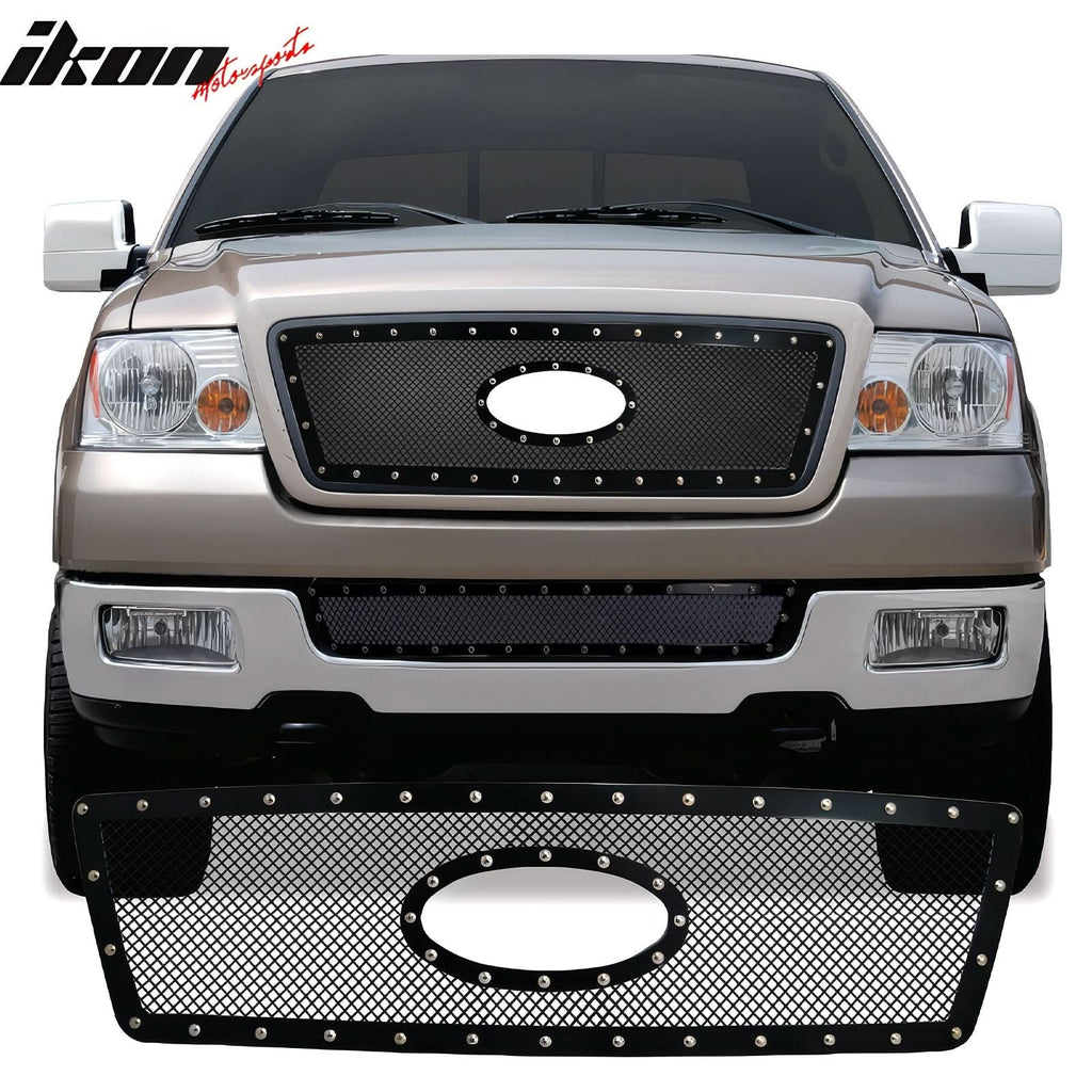 2004-2008 Ford F-150 Mesh Style Chrome Front Grille Stainless Steel