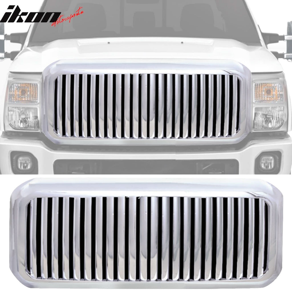 2011-2015 Ford F-250 F-350 Vertical Style Chrome Front Grille ABS