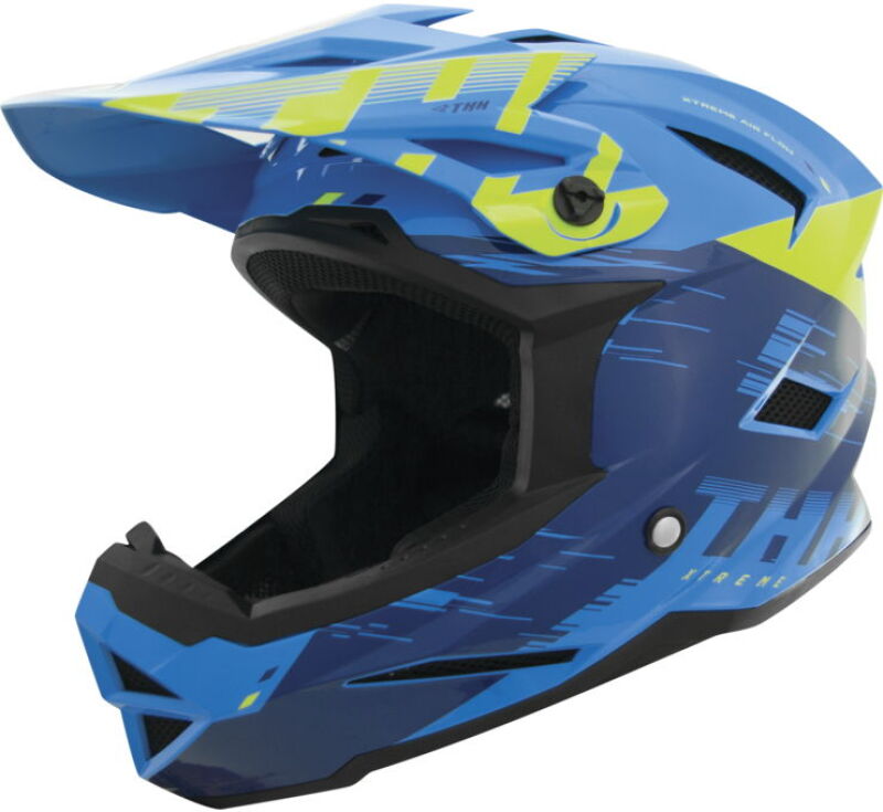 THH Helmets T-42 BMX Xtreme  Blue/Yellow Youth - Small