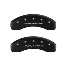 Load image into Gallery viewer, MGP 4 Caliper Covers Engraved Front &amp; Rear Avalanche Red finish silver ch