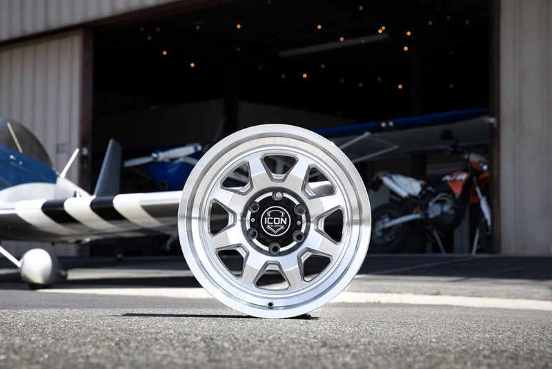 ICON Nuevo 17x8.5 / 5x150 / 25mm Offset / 5.75in BS - Silver Machined Wheel