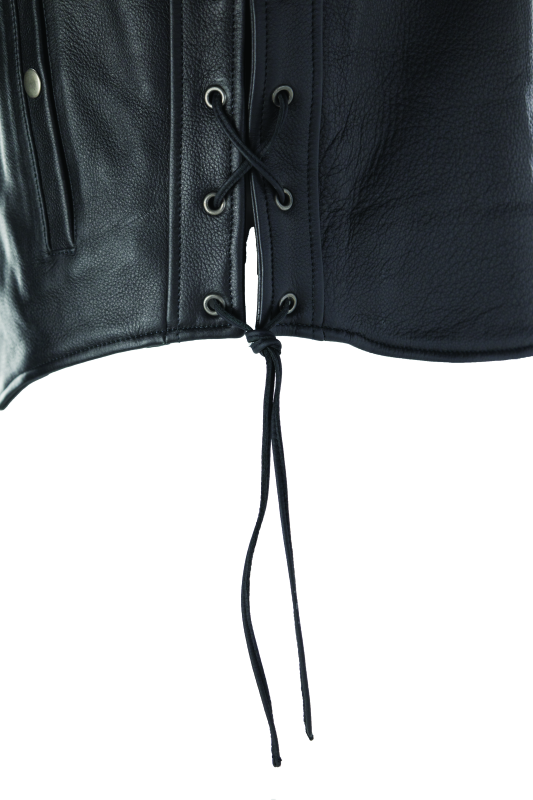 Kuryakyn By River Road Old Skool Leather Vest Black - Large
