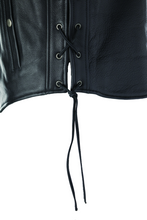 Load image into Gallery viewer, Kuryakyn By River Road Old Skool Leather Vest Black - Large