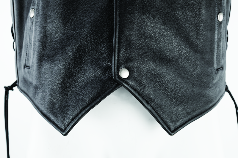 Kuryakyn By River Road Old Skool Leather Vest Black - Large