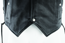 Load image into Gallery viewer, Kuryakyn By River Road Old Skool Leather Vest Black - Large
