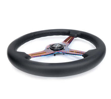 Load image into Gallery viewer, NRG Light Weight Gaming Steering Wheel - 350mm 3 NeoChrome Silver Spokes Perforated Leather