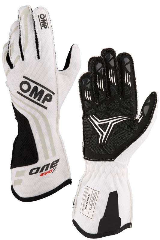 OMP ONE EVO-X MY24 GLOVES FIA 8856-2018 WHITE SZ XL