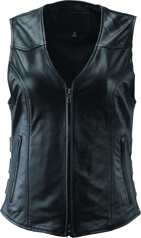 Kuryakyn By River Road Plains Leather Vest Black Womens - Large