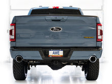 Load image into Gallery viewer, AWE Tuning 2021+ Ford F150 Tremor w/ Bumper Cutouts 0FG Non-Resonated Catback w/ Chrome Silver Tips