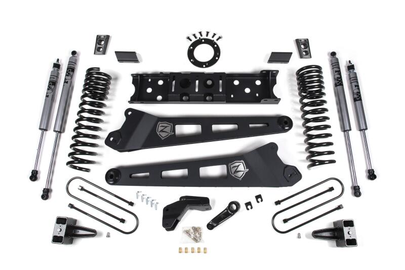 Zone Offroad 2019 Ram 3500 4in Radius Arm Bracket Gas - 3in Rear Block w/ Overload - Nitro Shocks