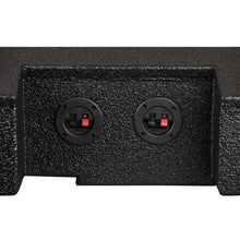 Load image into Gallery viewer, DS18 2x 10in Forward Firing Underseat Ported Box Subwoofer Enclosure- Black Spray Liner Paint Finish
