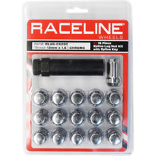 Load image into Gallery viewer, Raceline Spline Lug Nut Kit with Spline Key 12 x 1.5 - 16 Pack - Chrome