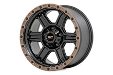 Load image into Gallery viewer, Rough Country 79 Series Wheel | One-Piece | Semi Gloss Black w/Bronze Ring | 18x9 | 8x6.5 | -12mm