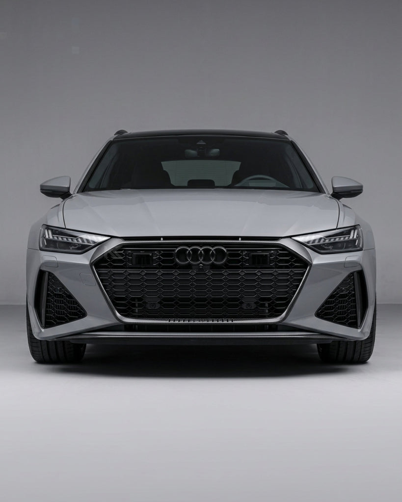 2019–2021 Audi RS6 C8 Avant Front Grille Insert Trim Cover – Dry Carbon Fiber