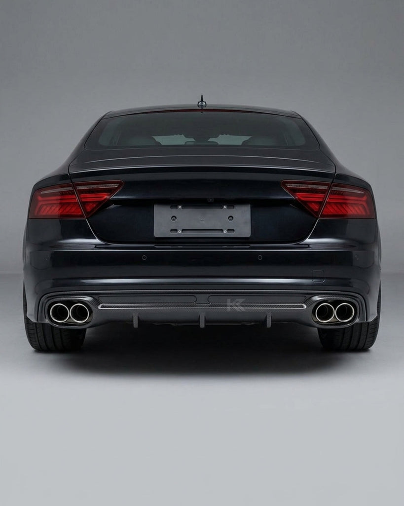 2013–2016 Audi A7 S-Line C7 Sportback Rear Bumper Diffuser – Carbon Fiber