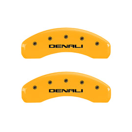 MGP 4 Caliper Covers Engraved Front & Rear Denali Yellow Finish Black Char 2016 GMC Canyon