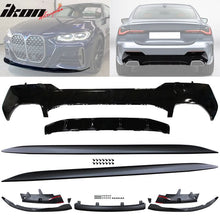 Load image into Gallery viewer, 2021-2025 BMW G22 G23 M-Performance Black Front Rear Lip + Side Skirts