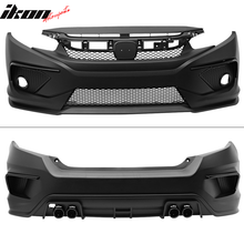 Load image into Gallery viewer, 2016-2021 Honda Civic Sedan Front + Rear Bumper Cover + Side Skirts