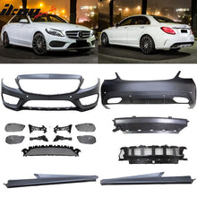 Load image into Gallery viewer, 2015-2017 Benz W205 C Class W/ PDC Front + Rear Bumper + Side Skirts
