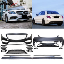 Load image into Gallery viewer, 2015-2016 Benz W205 C63 Style Full PDC Front +Rear Bumper+Side Skirts